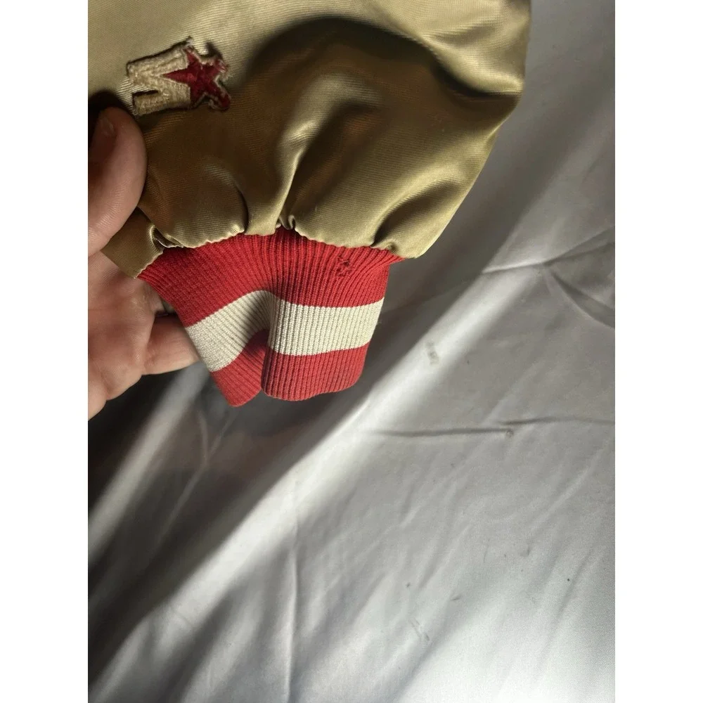 Vintage 90s Starter Satin San Francisco 49ers Gold Pro Line Jacket USA Mens L
